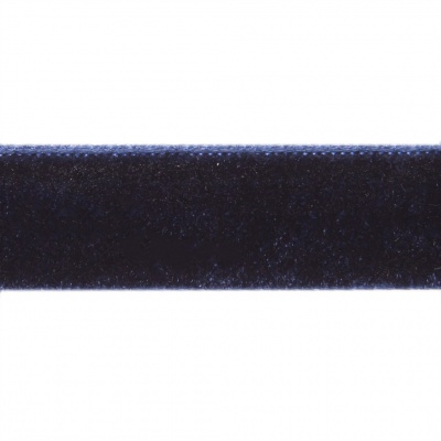 Лента бархатная нейлон, шир.12 мм, (упак. 45,7м), цв.180-т.синий - купить в Каспийске. Цена: 411.60 руб.