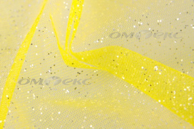 Сетка Глиттер, 40 гр/м2, шир.160см, цвет жёлтый - купить в Каспийске. Цена 163.01 руб.