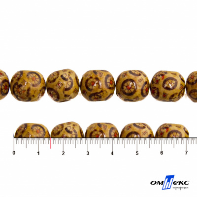 0129-Бусины деревянные "ОмТекс", 15 мм, упак.50+/-3шт - купить в Каспийске. Цена: 77 руб.