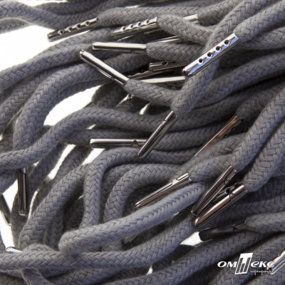 Шнурки #107-08, круглые 130 см, цв.серый - купить в Каспийске. Цена: 26.88 руб.