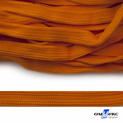 Шнур плетеный (плоский) d-12 мм, (уп.90+/-1м), 100% полиэстер, цв.267 - оранжевый - купить в Каспийске. Цена: 8.62 руб.