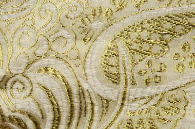 Ткань костюмная жаккард №5, 140 гр/м2, шир.150см, цвет золото - купить в Каспийске. Цена 383.29 руб.