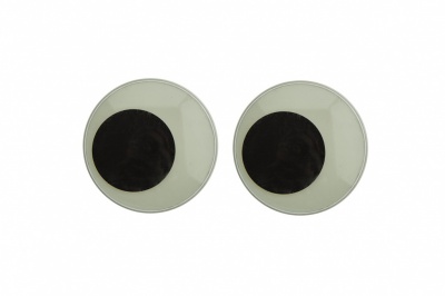 Глазки для игрушек, круглые, с бегающими зрачками, 40 мм/упак.20+/-2 шт, цв. -черно-белые - купить в Каспийске. Цена: 158.73 руб.