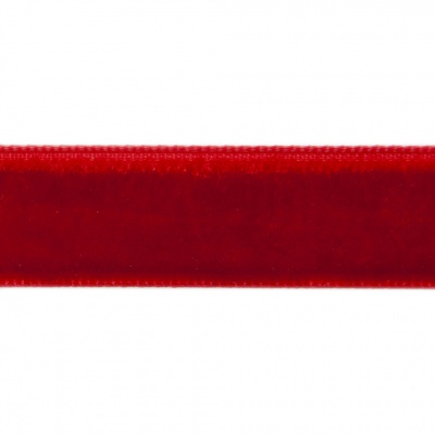 Лента бархатная нейлон, шир.12 мм, (упак. 45,7м), цв.45-красный - купить в Каспийске. Цена: 396 руб.