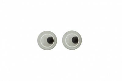 Глазки для игрушек, круглые, с бегающими зрачками, 3 мм/упак.100+/-5 шт, цв. -черно-белые - купить в Каспийске. Цена: 25.40 руб.