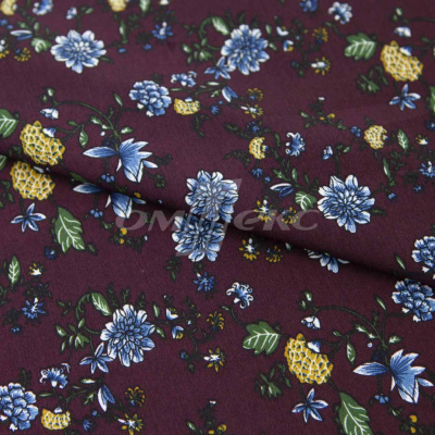 Плательная ткань "Фламенко" 4.1, 80 гр/м2, шир.150 см, принт растительный - купить в Каспийске. Цена 259.21 руб.