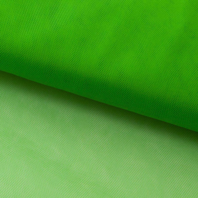 Фатин матовый 16-146, 12 гр/м2, шир.300см, цвет зелёный - купить в Каспийске. Цена 113.85 руб.