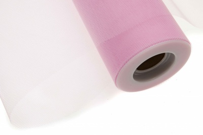Фатин в шпульках 16-14, 10 гр/м2, шир. 15 см (в нам. 25+/-1 м), цвет розовый - купить в Каспийске. Цена: 100.69 руб.
