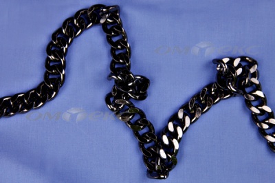 Цепь металл декоративная №9 (13,5*16,5) черная (10+/-1 м)  - купить в Каспийске. Цена: 808.92 руб.