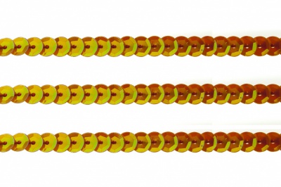 Пайетки "ОмТекс" на нитях, CREAM, 6 мм С / упак.73+/-1м, цв. 88 - оранжевый - купить в Каспийске. Цена: 300.55 руб.