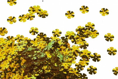 Пайетки "ОмТекс" россыпью,DOUBLE SIDED GOLD,цветок 14 мм/упак.50 гр, цв. 0460-золото - купить в Каспийске. Цена: 80.93 руб.
