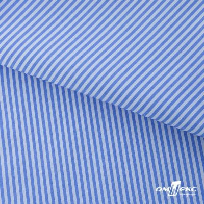Ткань сорочечная Полоска Кенди, 115 г/м2, 58% пэ,42% хл, шир.150 см, цв.2-голубой, (арт.110) - купить в Каспийске. Цена 306.69 руб.