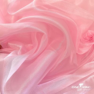 Ткань органза, 100% полиэстр, 28г/м2, шир. 150 см, цв. #47 розовая пудра - купить в Каспийске. Цена 86.24 руб.