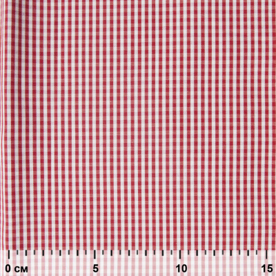 Ткань сорочечная Клетка Виши, 115 г/м2, 58% пэ,42% хл, шир.150 см, цв.5-красный, (арт.111) - купить в Каспийске. Цена 306.69 руб.