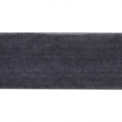 Лента бархатная нейлон, шир.25 мм, (упак. 45,7м), цв.189-т.серый - купить в Каспийске. Цена: 991.10 руб.