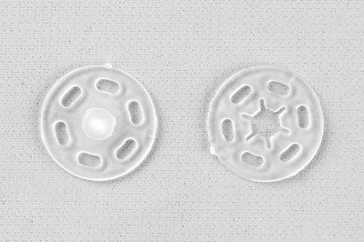 Кнопки пришивные пластиковые 15 мм, блистер 24шт, цв.-прозрачные - купить в Каспийске. Цена: 68.79 руб.