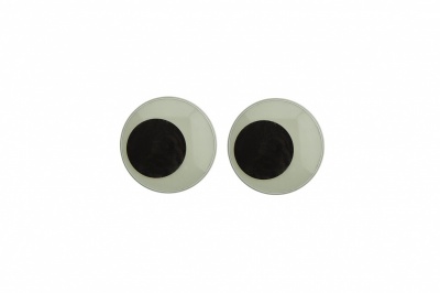 Глазки для игрушек, круглые, с бегающими зрачками, 10 мм/упак.50+/-2 шт, цв. -черно-белые - купить в Каспийске. Цена: 35.20 руб.