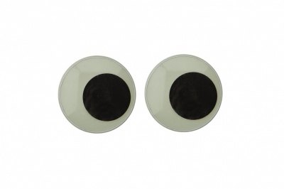 Глазки для игрушек, круглые, с бегающими зрачками, 24 мм/упак.50+/-2 шт, цв. -черно-белые - купить в Каспийске. Цена: 60.32 руб.