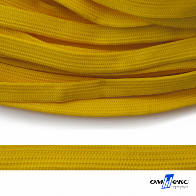 Шнур плетеный (плоский) d-12 мм, (уп.90+/-1м), 100% полиэстер, цв.269 - жёлтый - купить в Каспийске. Цена: 8.62 руб.