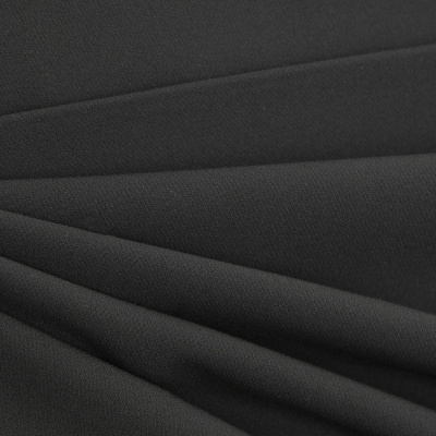 Костюмная ткань "Элис", 200 гр/м2, шир.150см, цвет чёрный - купить в Каспийске. Цена 306.20 руб.