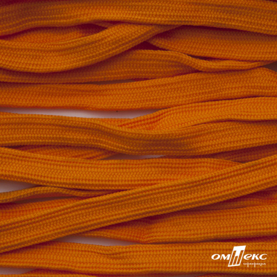 Шнур плетеный (плоский) d-12 мм, (уп.90+/-1м), 100% полиэстер, цв.267 - оранжевый - купить в Каспийске. Цена: 8.62 руб.