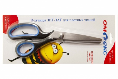 Ножницы арт.0330-6052 "ЗИГ-ЗАГ" 5 мм, для плотных тканей , 9"/ 229 мм - купить в Каспийске. Цена: 733.08 руб.