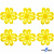 Кружево гипюр "Ромашка" 0575-1169, шир. 25 мм/уп.13,7 м, цвет 8208-жёлтый - купить в Каспийске. Цена: 292.71 руб.