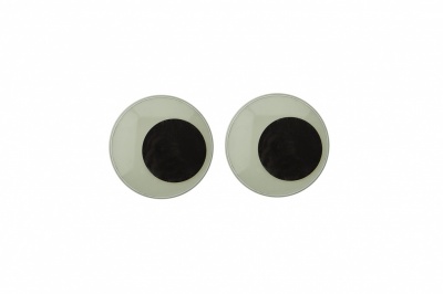 Глазки для игрушек, круглые, с бегающими зрачками, 15 мм/упак.50+/-2 шт, цв. -черно-белые - купить в Каспийске. Цена: 47.40 руб.