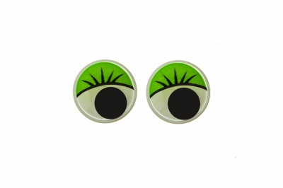 Глазки для игрушек, круглые, с бегающими зрачками, 8 мм/упак.50+/-2 шт, цв. -зеленый - купить в Каспийске. Цена: 59.66 руб.