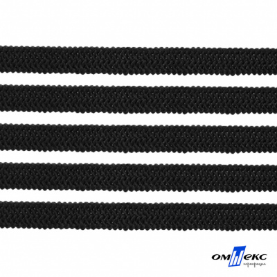 Лента эластичная вязанная (резинка) 4 мм (200+/-1 м) 400 гр/м2 черная бобина "ОМТЕКС" - купить в Каспийске. Цена: 1.78 руб.