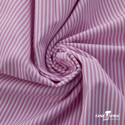 Ткань сорочечная Полоска Кенди, 115 г/м2, 58% пэ,42% хл, шир.150 см, цв.1-розовый, (арт.110) - купить в Каспийске. Цена 309.82 руб.