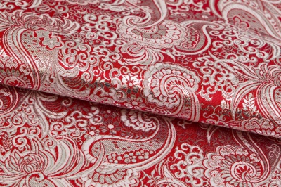Ткань костюмная жаккард, 135 гр/м2, шир.150см, цвет красный№3 - купить в Каспийске. Цена 441.94 руб.