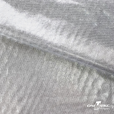 Трикотажное полотно голограмма, шир.140 см, #602 -белый/серебро - купить в Каспийске. Цена 385.88 руб.