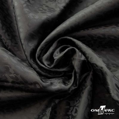 Ткань подкладочная Жаккард YP1416707, 90(+/-5) г/м2, шир.145 см, черный - купить в Каспийске. Цена 241.46 руб.