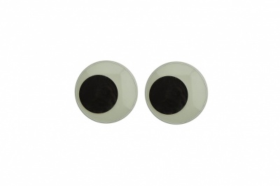 Глазки для игрушек, круглые, с бегающими зрачками, 12 мм/упак.50+/-2 шт, цв. -черно-белые - купить в Каспийске. Цена: 38.32 руб.