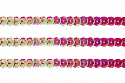 Пайетки "ОмТекс" на нитях, CREAM, 6 мм С / упак.73+/-1м, цв. 89 - розовый - купить в Каспийске. Цена: 468.37 руб.