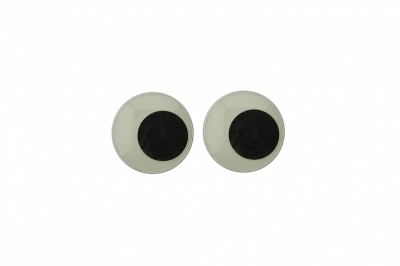 Глазки для игрушек, круглые, с бегающими зрачками, 8 мм/упак.100+/-2 шт, цв. -черно-белые - купить в Каспийске. Цена: 28.86 руб.