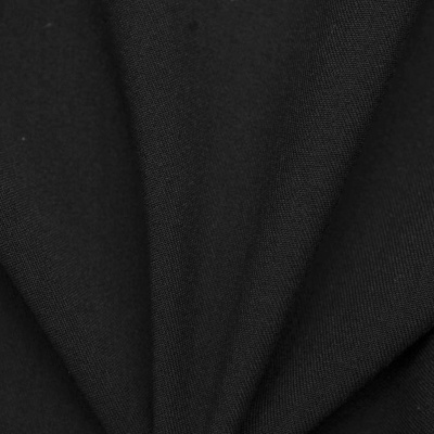 Костюмная ткань с вискозой "Рошель", 250 гр/м2, шир.150см, цвет чёрный - купить в Каспийске. Цена 438.12 руб.