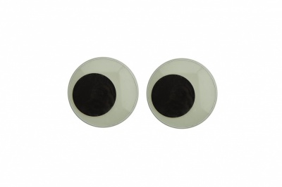 Глазки для игрушек, круглые, с бегающими зрачками, 18 мм/упак.50+/-2 шт, цв. -черно-белые - купить в Каспийске. Цена: 41.81 руб.