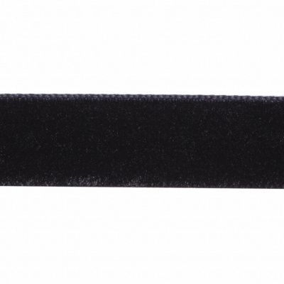 Лента бархатная нейлон, шир.12 мм, (упак. 45,7м), цв.03-черный - купить в Каспийске. Цена: 448.27 руб.
