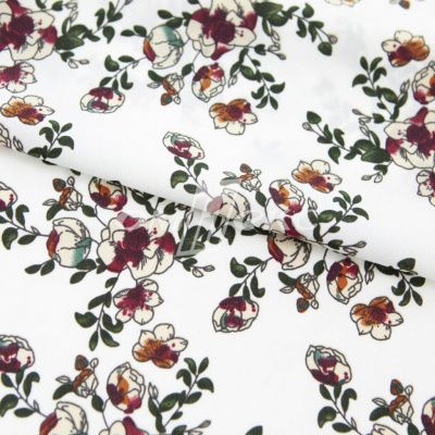 Плательная ткань "Фламенко" 23.1, 80 гр/м2, шир.150 см, принт растительный - купить в Каспийске. Цена 264.56 руб.