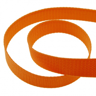 Стропа текстильная, шир. 25 мм (в нам. 50+/-1 ярд), цвет оранжевый - купить в Каспийске. Цена: 409.94 руб.