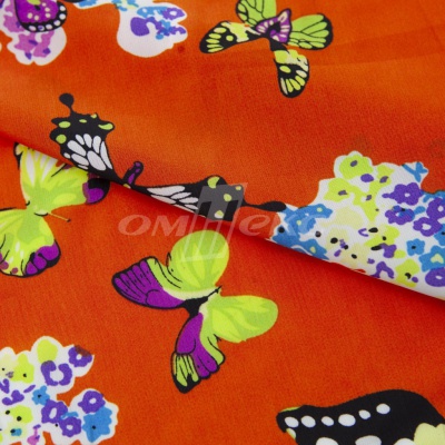 Плательная ткань "Софи" 7.1, 75 гр/м2, шир.150 см, принт бабочки - купить в Каспийске. Цена 241.49 руб.