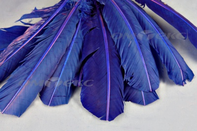 Декоративный Пучок из перьев, перо 23см/синий - купить в Каспийске. Цена: 12.34 руб.