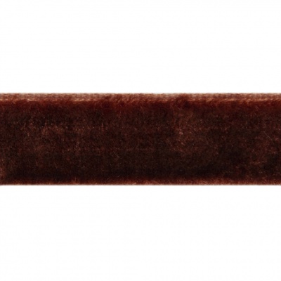 Лента бархатная нейлон, шир.12 мм, (упак. 45,7м), цв.120-шоколад - купить в Каспийске. Цена: 392 руб.